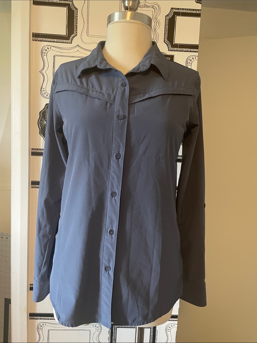 Wrangler Women's Slate Blue Button-Down Shirt